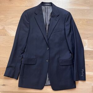 Classic Black Pinstripe Men's Blazer